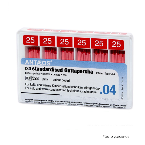 Изображение Штифты гуттаперчевые / Guttapercha Points 04 25/28мм  60шт 1 из 1