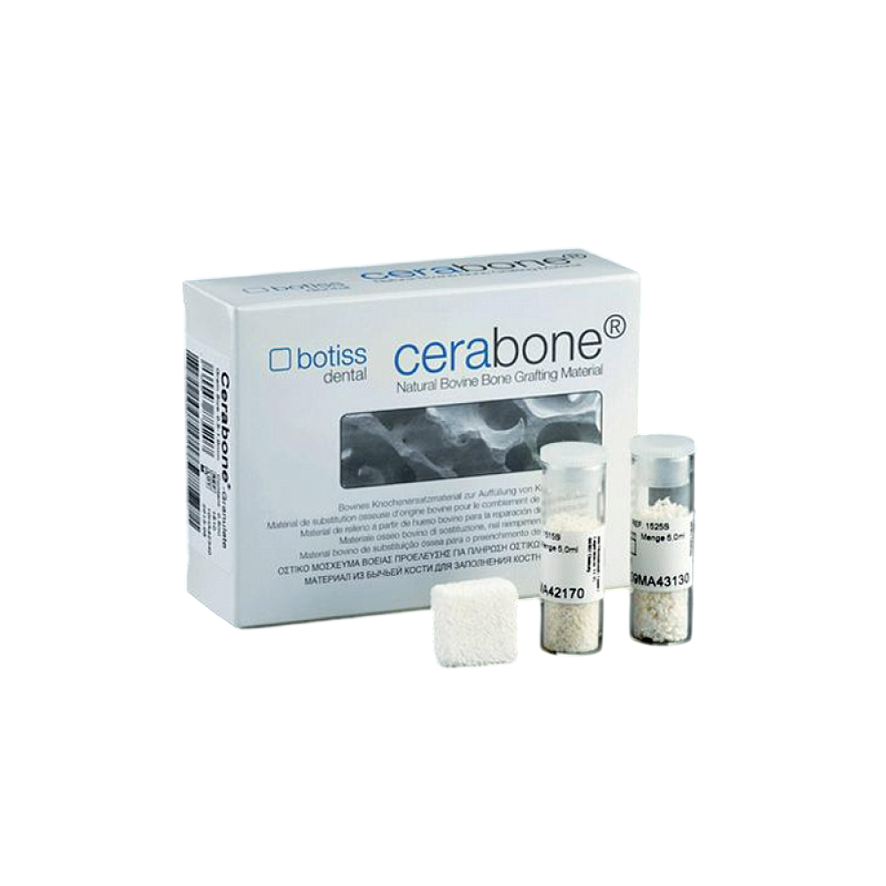 Изображение Cerabone гранулы 1,0-2,0мм, натуральный костный материал из бычьей кости, 2мл