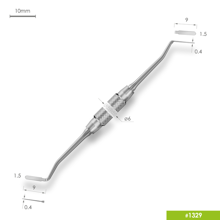 Изображение 1329 Малая двухсторонняя гладилка - пакер. Ручка Ø6mm 2 из 4
