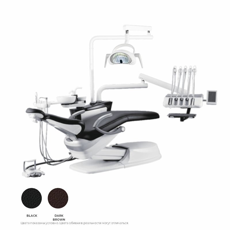 Изображение Установка  TS-TOP300 c верх/п, 2 турб. шланга, шланг м/м, м/м IM2X, скейлер WOODPECKER UDS, п/лампа WOODPECKER LED.G., стул врача ДеЛюксе 2шт, цвет Black/черный Youth, блок освещения D1 Reflection L