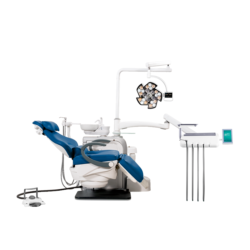 Изображение Установка стомат DETES TS TOP-301 ROTARY, цвет Dark Blue/синий MF, нижняя/п, скейлер и п/лампа WOODPECKER, наконечники DTL HP2KL ,Q6KW, DP 11L, NEBULA 25, стул врача ДеЛюксе 2шт