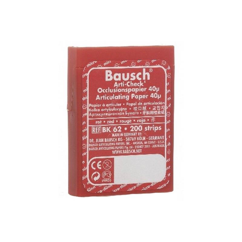 Изображение BK 62 Бумага окклюзионная Bausch 40мкм красная 200листов в пласт боксе
