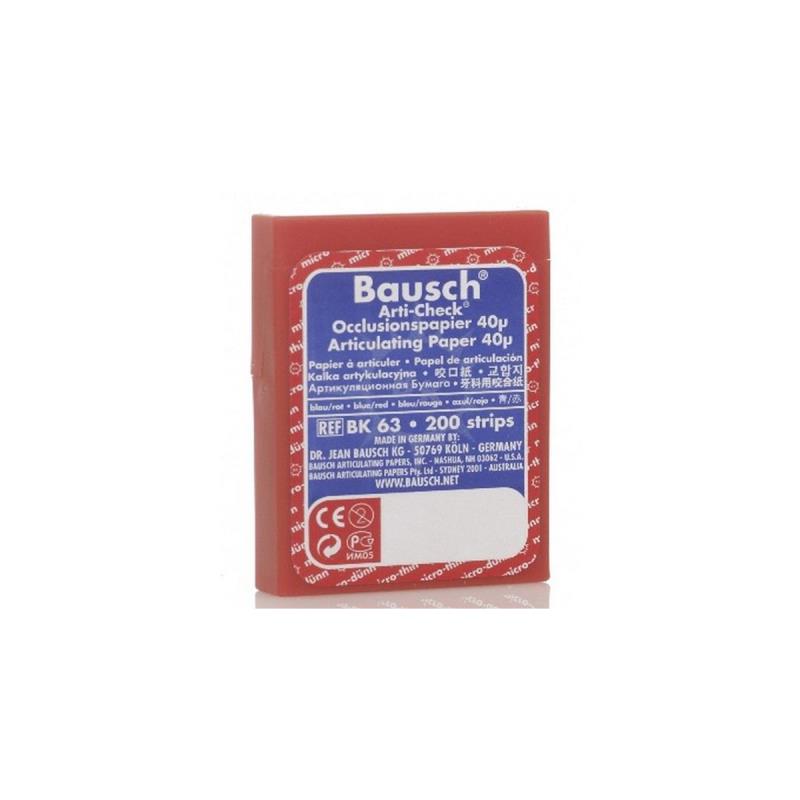 Изображение BK 63 Бумага окклюзионная Bausch 40мкм синяя/красная 200шт в пласт боксе 1 из 1