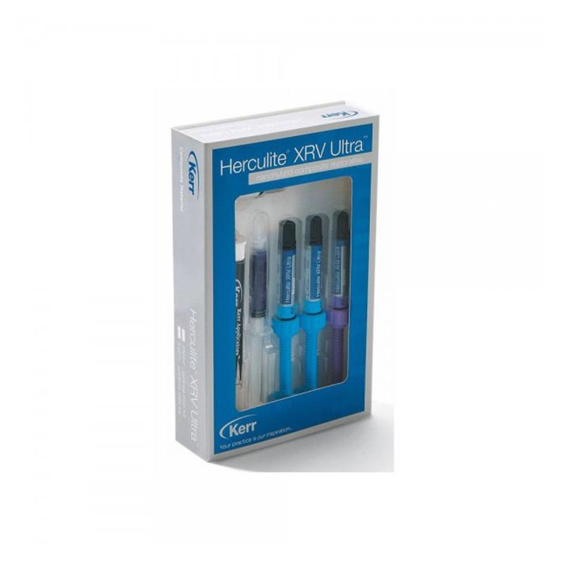 Изображение Набор Herculite™ XRV Ultra Mini Kit: наногибридный композит (4гр х 3шт) с адгезивом (5мл) и протравочным гелем (3гр). 1 из 1