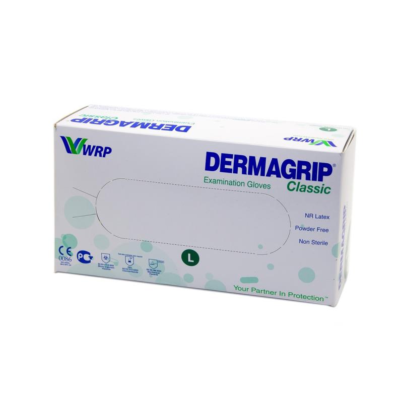 Изображение Перчатки латекс L 50пар Dermagrip нестер неопудр текстур (Examination)