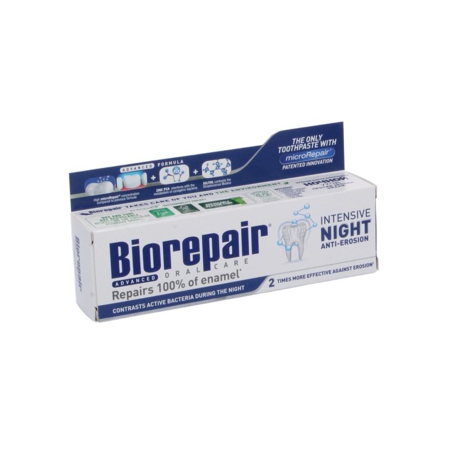 Изображение Зубная паста Biorepair Intensive Night Anti-erosion / Биорепейр интенсивное ночное восстановление зубов Biorepair Total 4 из 4