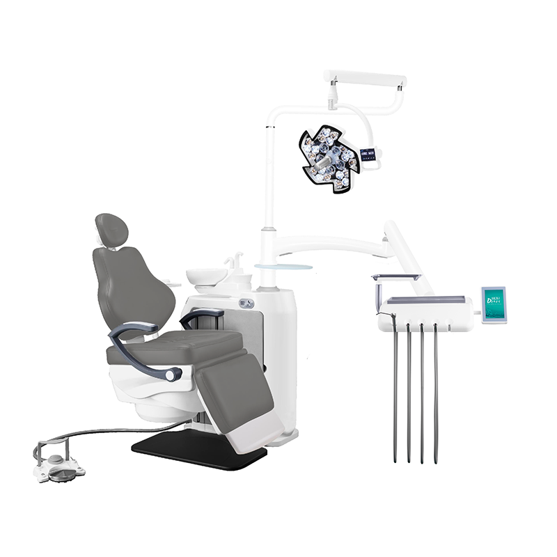 Изображение Установка стомат DETES TS-TOP301 FOLDING, цвет Meteor Grey / серый Youth, бесошвн., нижняя/п, скейлер и п/лампа WOODPECKER, NEBULA , модернизированный гидроблок, эжектор