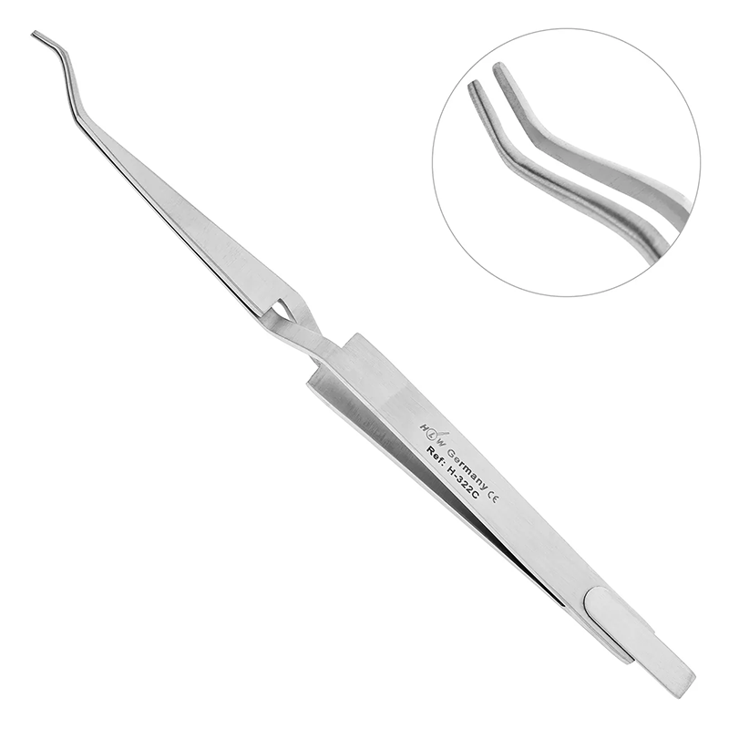 Изображение Пинцет обратный с позиционером H-322C, 16см, 1шт 1 из 1