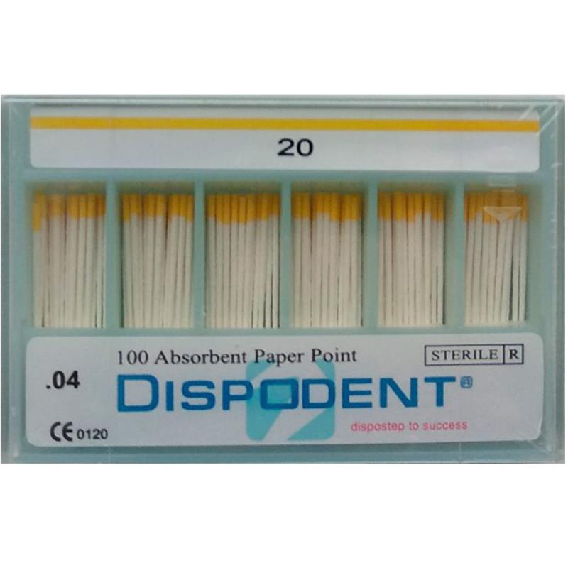 Изображение Штифты бумажные 04 №20 100шт Dispodent 1 из 1