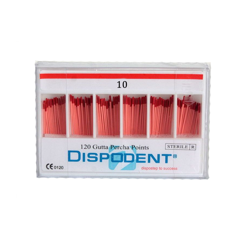 Изображение Штифты гуттаперчевые №10, 120 шт., Dispodent 1 из 1