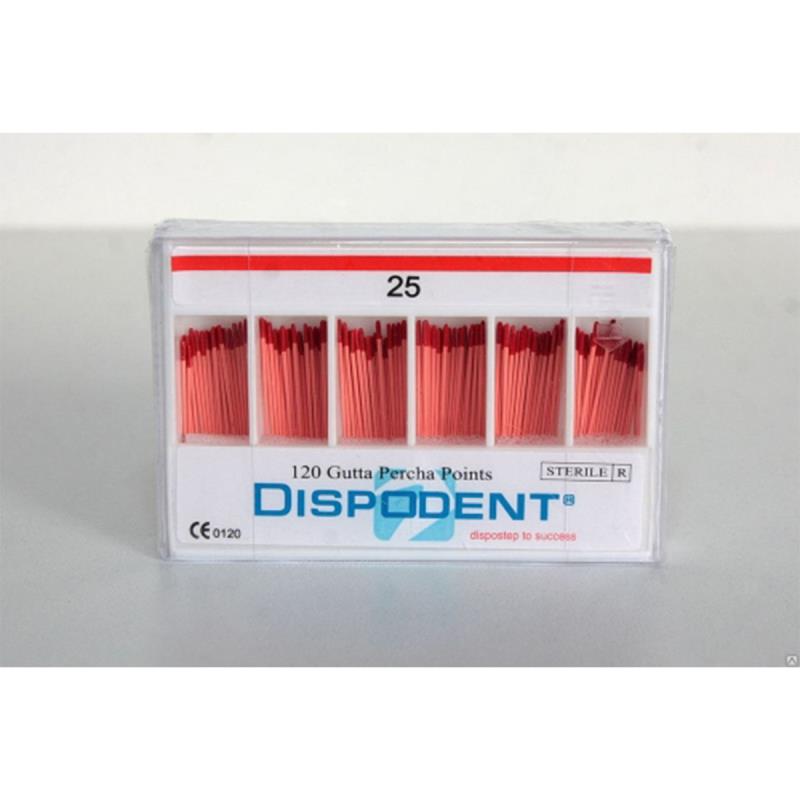Изображение Штифты гуттаперчевые №25 120шт Dispodent 1 из 1