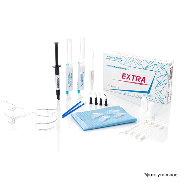 Изображение Набор для эффективного отбеливания на 4 персоны Amazing White Universal Extra 37%+activator agent с лампой или без 2 из 2