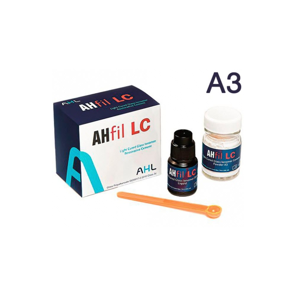 Изображение AHFIL LC цвет A3, светоотверждаемый стеклоиономерный цемент для реставраций, 15гр+6мл