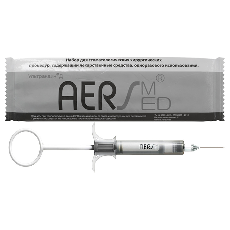 Изображение Шприц АЭРС с Ультракаин Д инъектор с иглой 30G 25мм