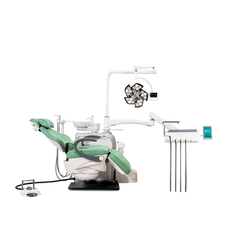 Изображение Установка стомат DETES TS TOP-301 ROTARY, цвет Green / зеленый Youth, бесшовн, нижняя/п, скейлер и п/лампа WOODPECKER, наконечники DTL HP2KL ,Q6KW, DP 11L, NEBULA