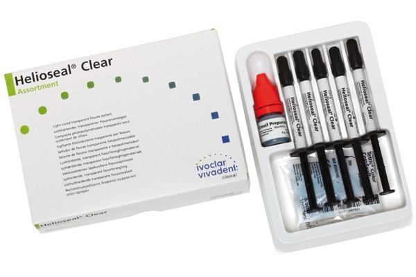 Изображение Набор Гелиосил Клеар / Helioseal Clear Assortment для запечатывания фиссур и слепых ямок 5х1,25г (арт. 558520) 1 из 1
