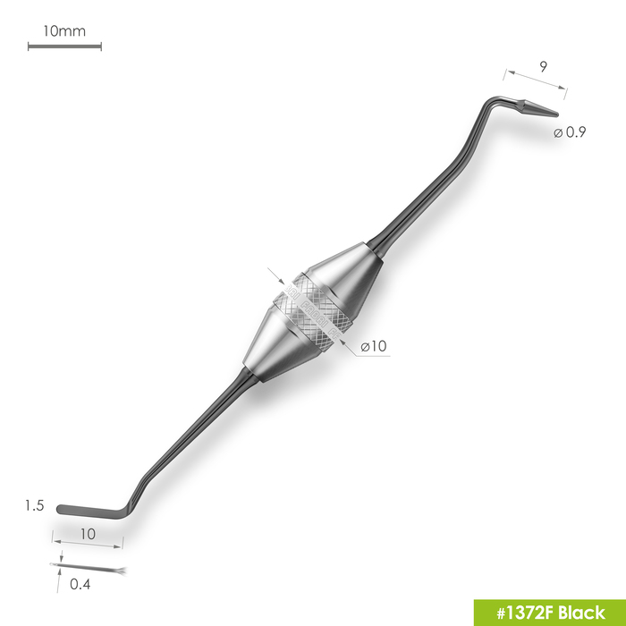 Изображение 1372F Black Узкая гладилка с конусовидным штопфером Ø0.9mm. Эргономичная ручка Ø10mm. Покрытие Black 3 из 6