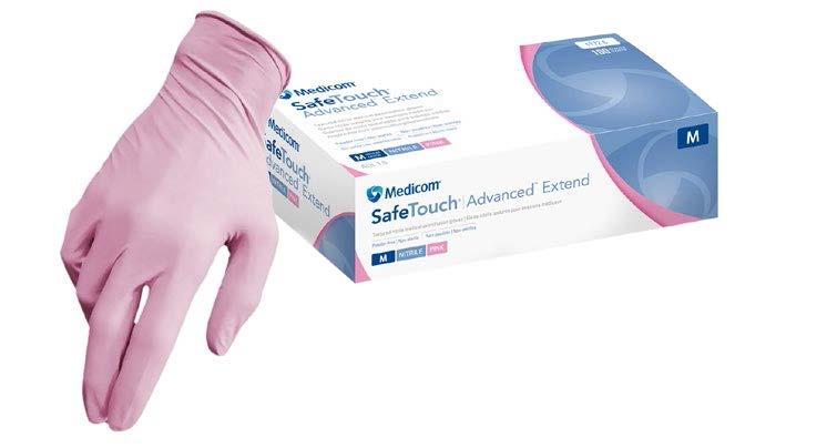 Изображение Перчатки нитрил XS 50пар Safetouch Extented Pink Nitrile PF Medicom нестер неопудр текстур на пальцах розовые диагностич однораз 1 из 1