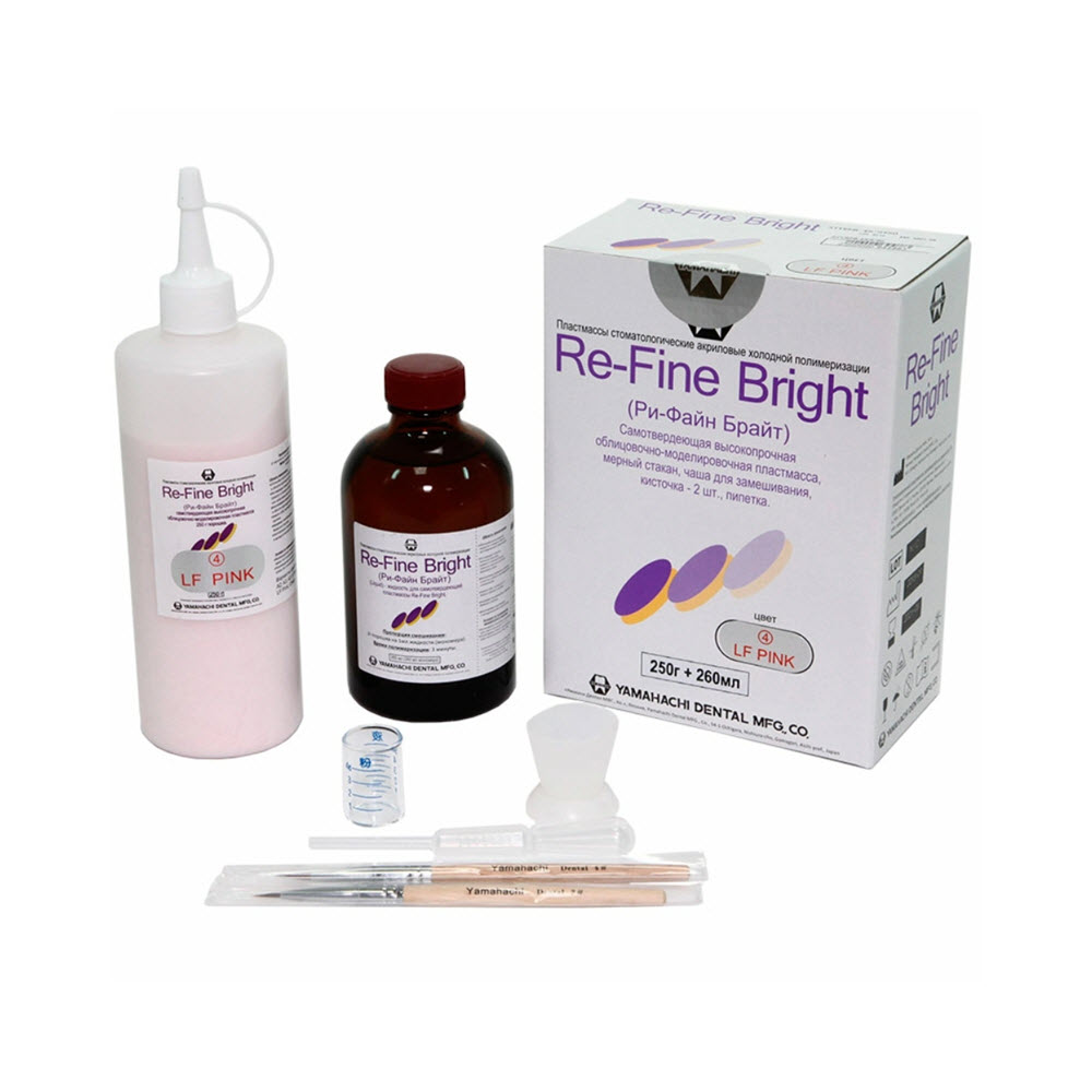 Изображение Re-Fine Bright цвет 4-LF PINK, пластмасса самотвердеющая облицовочно-моделировочная, 250 гр+260 мл.