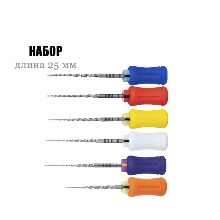 Изображение Ультратейпер Ханд / Ultratapers Hand Use, размеры S1, S2, F1, F2, F3, SX, длина 25 мм, никель-титан, 6 шт 1 из 1