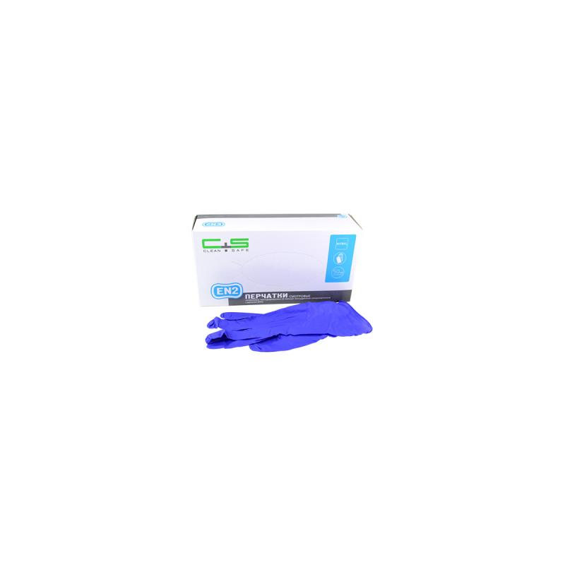 Изображение Перчатки нитрил L 50пар Clean+Safe нестер неопудр текстур на пальцах с валиком (EN2) фиолет однокр хлоринирование (без упаковки) 1 из 1
