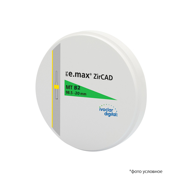Изображение Емакс диски для фрезерования IPS e.max ZirCAD MT Multi B2 98.5-20/1 1 из 1