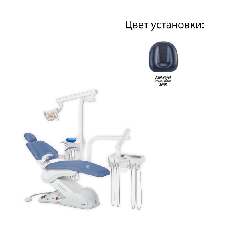Изображение Установка стомат Gallant ниж подача с ф/о,слюноотсос,пылеотсос,негатоскоп,светильник CONCEPT-LED,стул врача 2 FAR (Royal Blue) 901 1 из 1