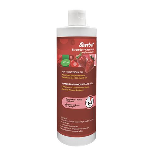 Изображение Реминерализующий гель APF Thixotropic Gel Sherbet, клубничный рай, 500мл 1 из 1