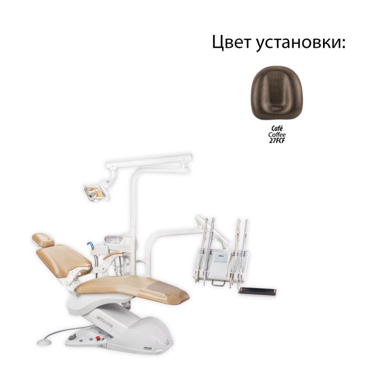 Изображение Установка стомат Gallant верх подача с ф/о,слюноотсос,пылеотсос,негатоскоп,светильник CONCEPT-LED,стул врача 27 FCF (Coffe) 904 1 из 1