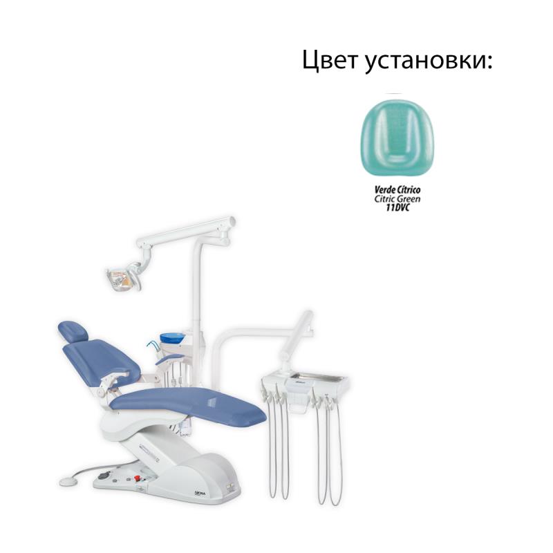 Изображение Установка стомат Gallant ниж подача с ф/о,слюноотсос,пылеотсос,негатоскоп,светильник CONCEPT-LED,стул врача 11 DVC (Citric Green) 901 1 из 1