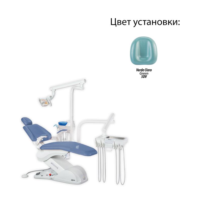 Изображение Установка стомат Gallant ниж подача с ф/о,слюноотсос,пылеотсос,негатоскоп,светильник CONCEPT-LED,стул врача 5 DV (Green) 901 1 из 1