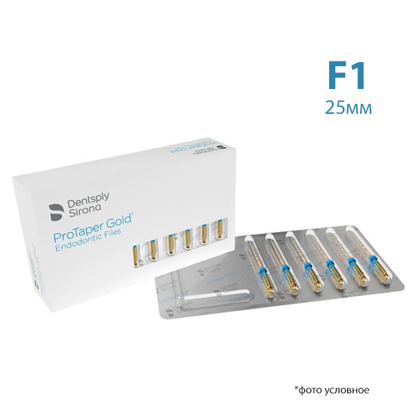 Изображение Протейпер Голд машин заверш/Protaper Gold Finishing Files F1 25мм 6шт A0411225G0103 1 из 2