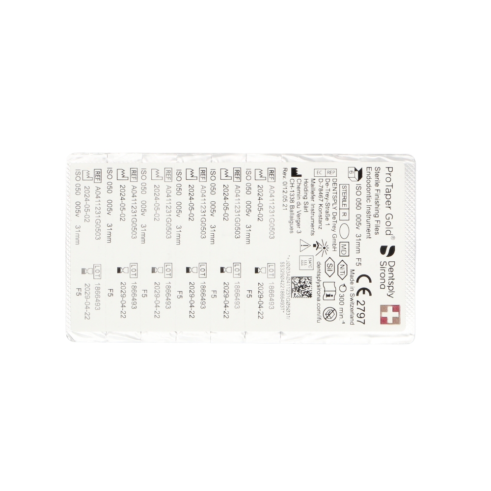 Изображение Protaper Gold Finishing Files размер F5, 31мм, 6шт 4 из 4