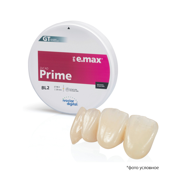 Изображение Емакс диски для фрезерования IPS e.max ZirCAD Prime BL2 98.5-16/1 1 из 1
