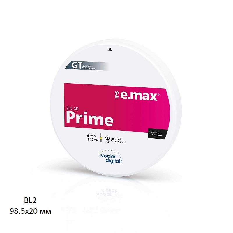 Изображение Диск IPS e.max ZirCAD Prime для фрезерования, цвет BL2, 98.5х20 мм, 1 шт 1 из 1