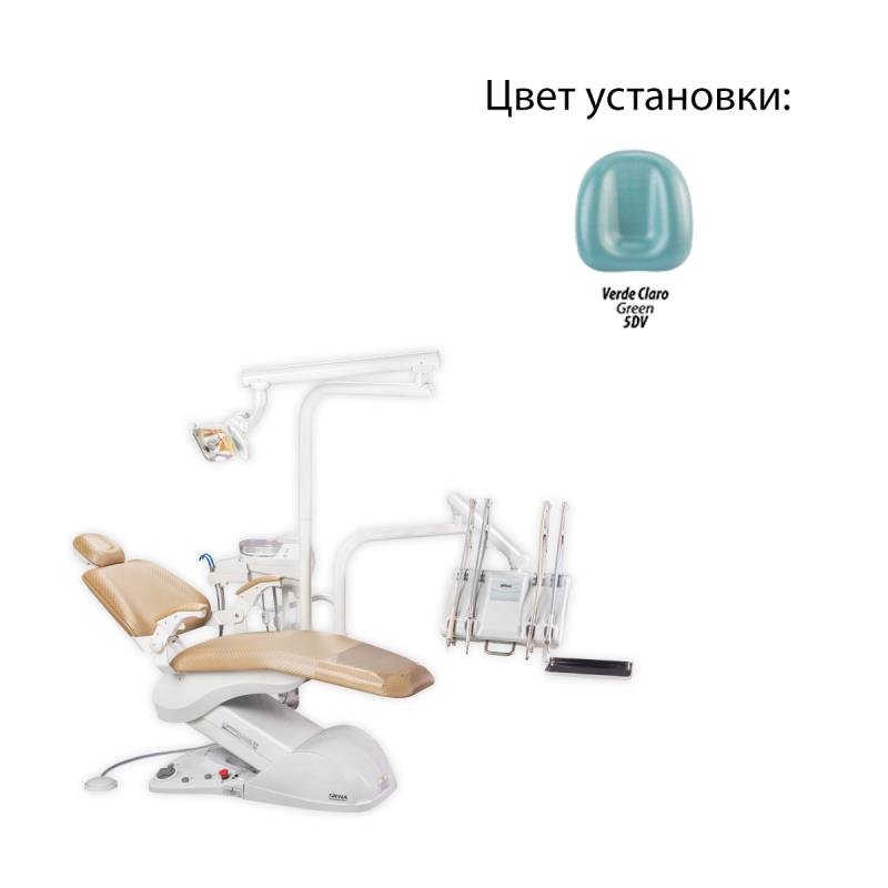 Изображение Установка стомат Gallant верх подача с ф/о,слюноотсос,пылеотсос,негатоскоп,светильник CONCEPT-LED,стул врача 5DV (Green) 904 + Микромотор МС3 LK с подсветкой+Шланг универсальный 1700336-001 1 из 1