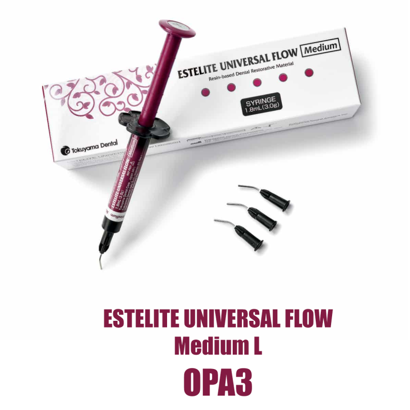 Изображение Estelite Universal Flow Medium L оттенок OPA3, средней текучести,  шприц (3 гр.), 13865 1 из 1