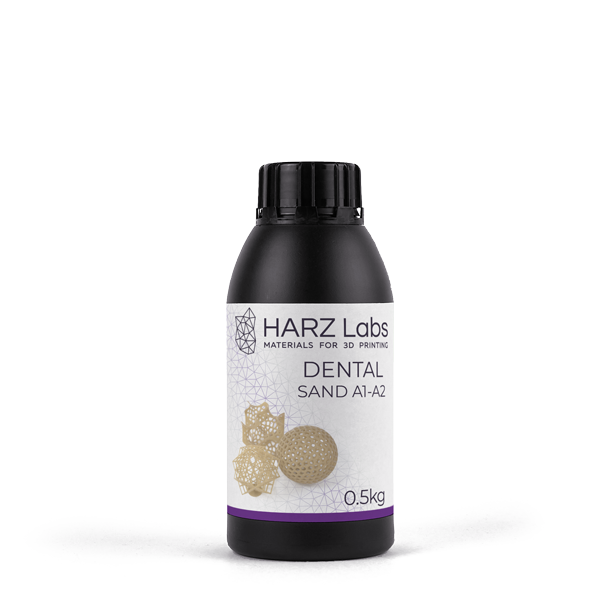 Изображение Фотополимер HARZ Labs Дентал Санд / Dental Sand A1-A2 (LCD/DLP) 500гр 1 из 1