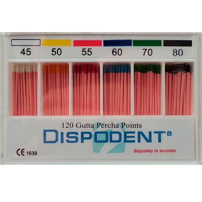 Изображение Штифты гуттаперчевые №45-80 120шт Dispodent 1 из 1