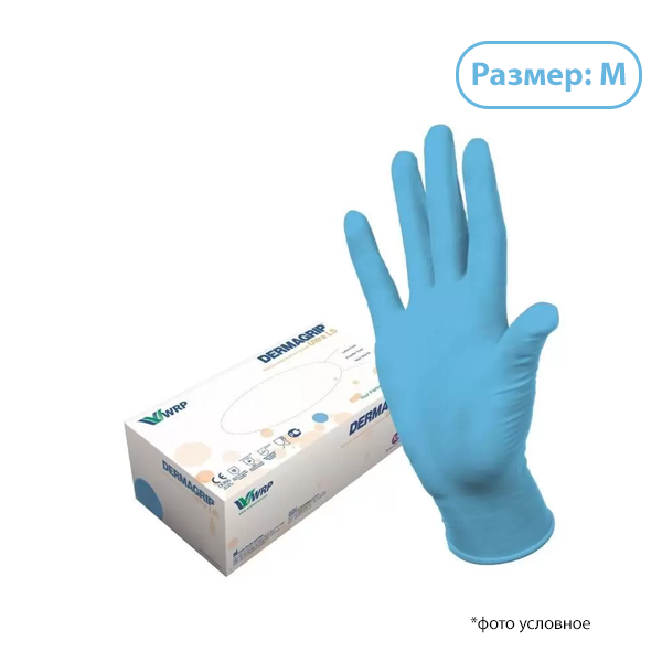 Изображение Перчатки нитрил M 100пар Dermagrip NITRILE Ultra LS нестер неопудр