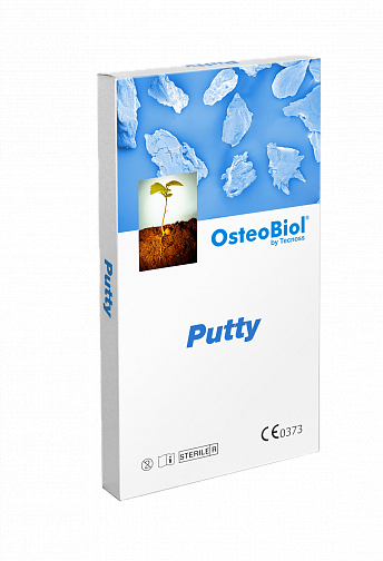 Изображение ОстеоБиол/OsteoBiol Putty в шприце с коллагеном, 1,0 см3, гранулы<0.3 мм (свиной) 1 из 1