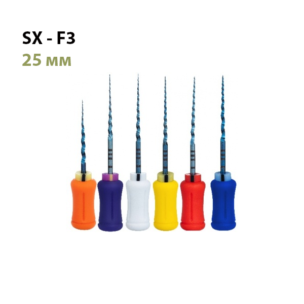 Изображение Суперфайл/SuperFile (Heat Activation) Hand набор SX-F3/25мм никель-титан 6 шт Eurofile 1 из 1