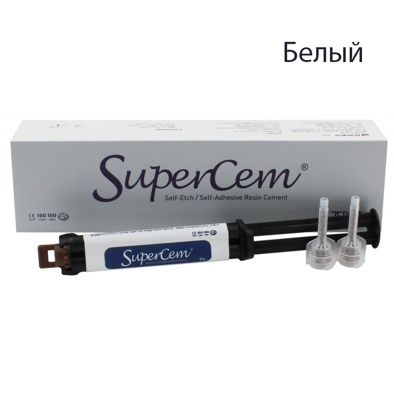 Изображение SuperCem / ЧамСуперЦем Белый  (5мл х 1шпр,10 смес. након,10 оральн.) Цемент д/непрямых реставр 1022017 1 из 1