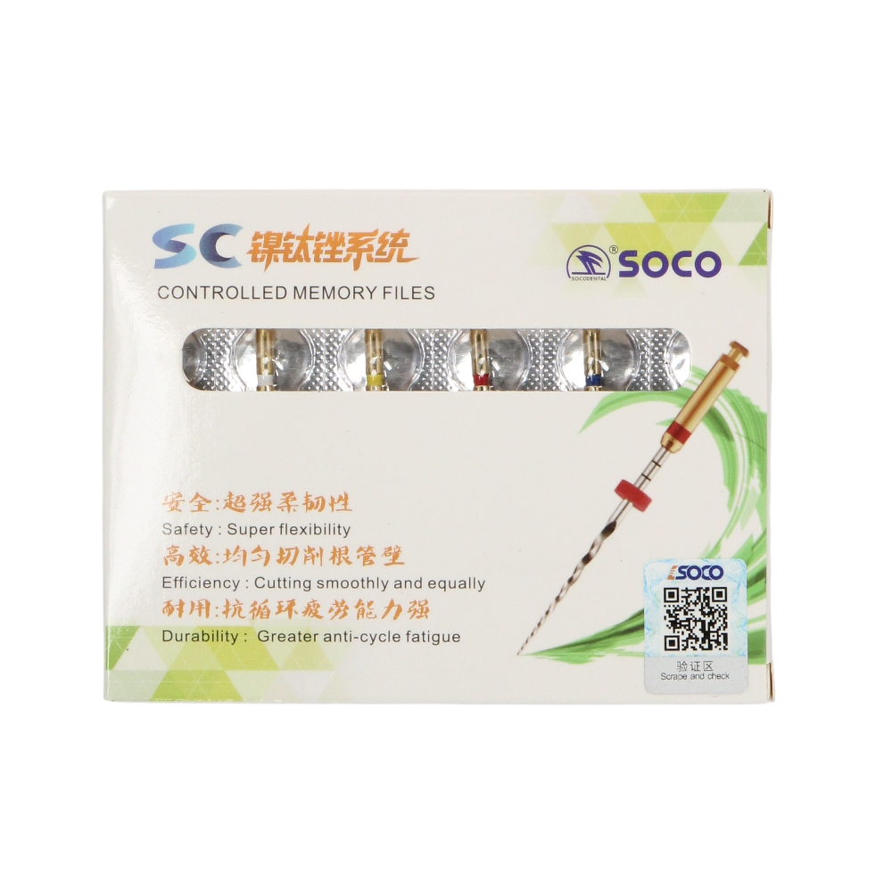 Изображение Файл SOCO SC NiTi размер 04/20, 25мм, с памятью формы, желтые, 6шт