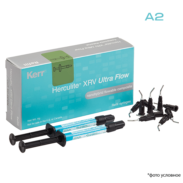 Herculite™XRVUltraFlow,дентинA2,наногибридныйтекучийкомпозит,2х2гр.