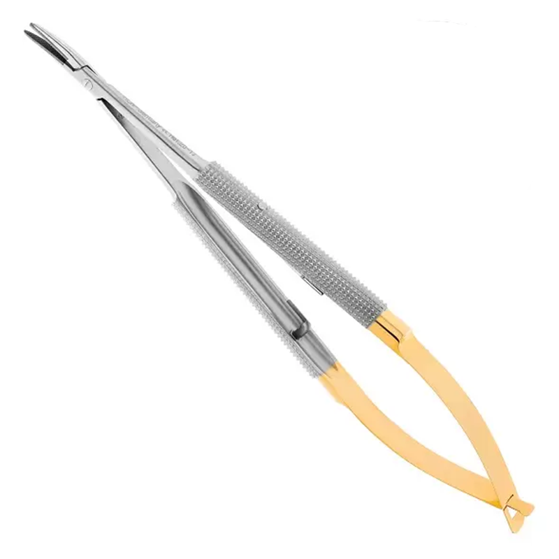 Изображение Иглодержатель хирургический изогнутый Castroviejo-Gomel TC 14см 20-17 1 из 2
