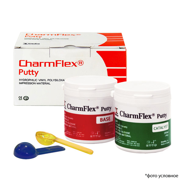 Изображение СharmFlex Putty А-силикон высокой вязкости: база+катализатор 2х280мл + мерные ложечки 2шт. 1 из 1