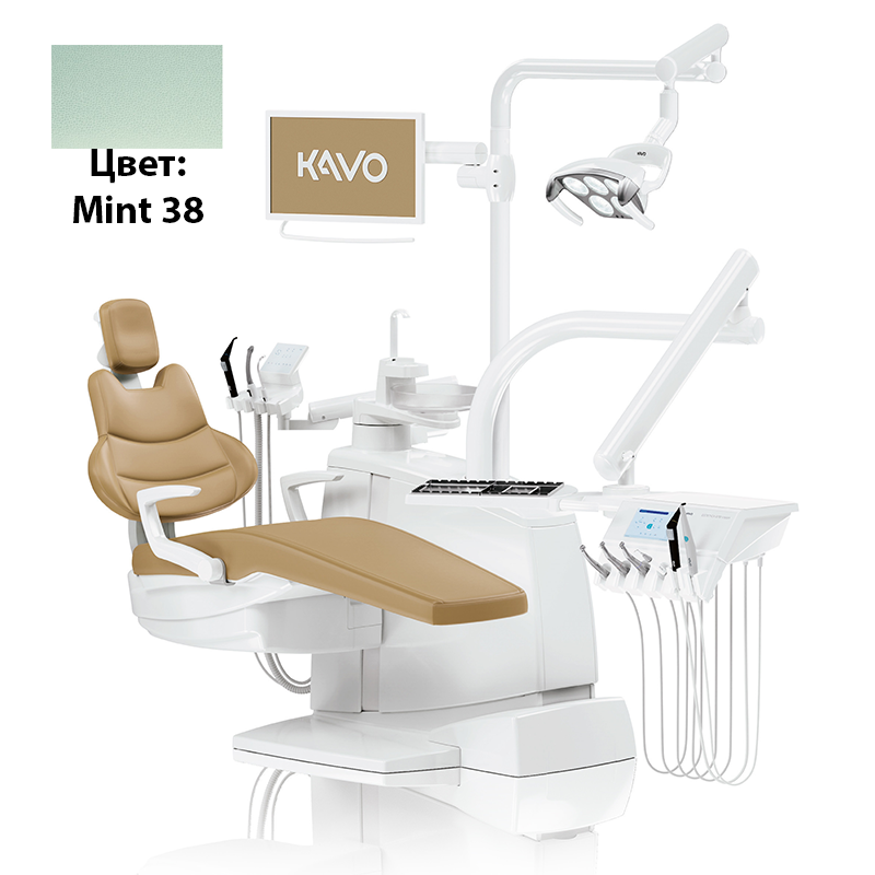 Изображение Установка стомат. KaVo Estetica E70 Vision S-верхняя подача, т/ш + переходник Multiflex 465LED Светильник KavoLUX 540 LED обивка mint 38 1.010.7050 1 из 1