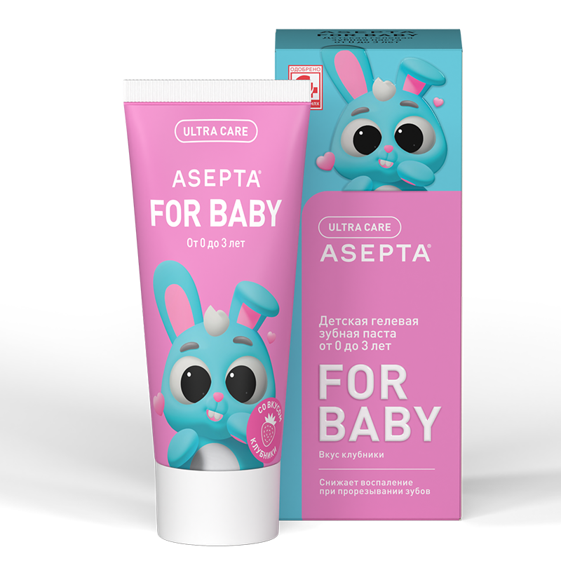 Изображение Детская гелевая зубная паста Асепта Baby от 0 до 3 лет, 50мл