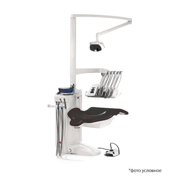 Изображение Установка Планмека Компакт / Planmeca Compact I (Classic)/ниж подача м/м MCX Bien-Air,Wet suction system,Светильник Solanna,Кресло,стул врача Comfy 504 Dark Blue 1 из 2